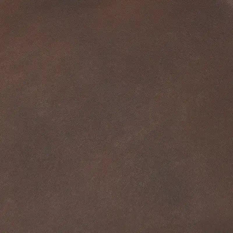 Ottoman carré en cuir pleine fleur noir/marron avec base en métal laiton