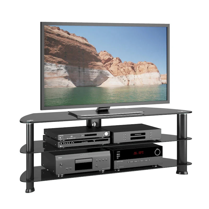 Meuble TV d'angle noir pour téléviseurs jusqu'à 65 po