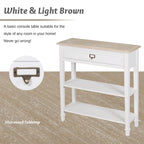Table d'appoint vintage blanche/grise avec tiroir – 1 personne