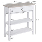 Table d'appoint vintage blanche/grise avec tiroir – 1 personne