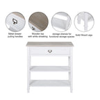 Table d'appoint vintage blanche/grise avec tiroir – 1 personne