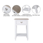 Table d'appoint vintage blanche/grise avec tiroir – 1 personne