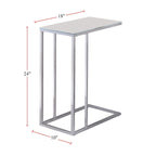 Table d'appoint en verre blanc et chrome, 1 personne