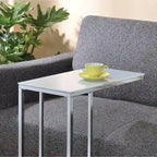 Table d'appoint en verre blanc et chrome, 1 personne