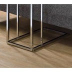 Table d'appoint en verre blanc et chrome, 1 personne