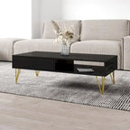 Table Basse Laquée, Noir/Blanc, Style Moderne