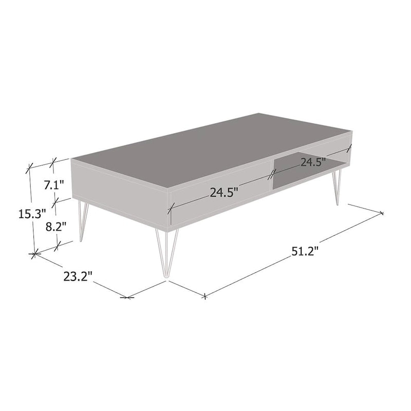 Table Basse Laquée, Noir/Blanc, Style Moderne