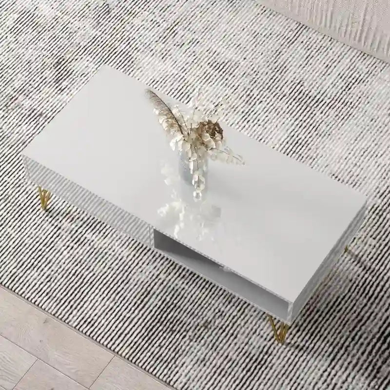 Table Basse Laquée, Noir/Blanc, Style Moderne