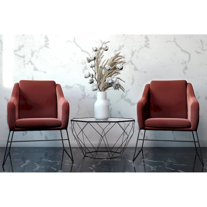Table d'appoint géométrique en verre, style moderne, usage unique – Or / Jaune / Noir / Gris / Blanc / Rouge