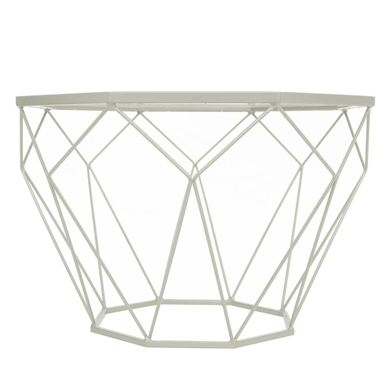 Table d'appoint géométrique en verre, style moderne, usage unique – Or / Jaune / Noir / Gris / Blanc / Rouge
