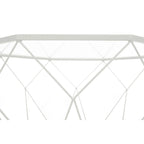 Table d'appoint géométrique en verre, style moderne, usage unique – Or / Jaune / Noir / Gris / Blanc / Rouge