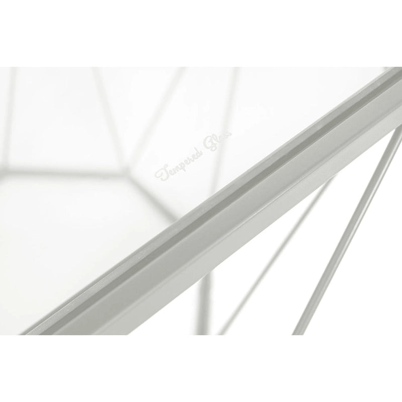 Table d'appoint géométrique en verre, style moderne, usage unique – Or / Jaune / Noir / Gris / Blanc / Rouge