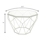 Table d'appoint géométrique en verre, style moderne, usage unique – Or / Jaune / Noir / Gris / Blanc / Rouge