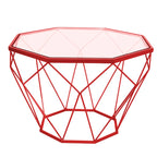 Table d'appoint géométrique en verre, style moderne, usage unique – Or / Jaune / Noir / Gris / Blanc / Rouge