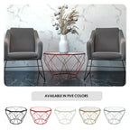 Table d'appoint géométrique en verre, style moderne, usage unique – Or / Jaune / Noir / Gris / Blanc / Rouge