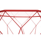 Table d'appoint géométrique en verre, style moderne, usage unique – Or / Jaune / Noir / Gris / Blanc / Rouge