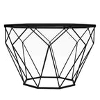 Table d'appoint géométrique en verre, style moderne, usage unique – Or / Jaune / Noir / Gris / Blanc / Rouge