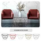 Table d'appoint géométrique en verre, style moderne, usage unique – Or / Jaune / Noir / Gris / Blanc / Rouge