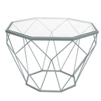 Table d'appoint géométrique en verre, style moderne, usage unique – Or / Jaune / Noir / Gris / Blanc / Rouge