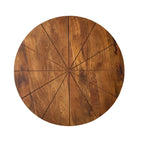 Table basse ronde naturelle et noire, style industriel bohème, pour 1 à 4 personnes