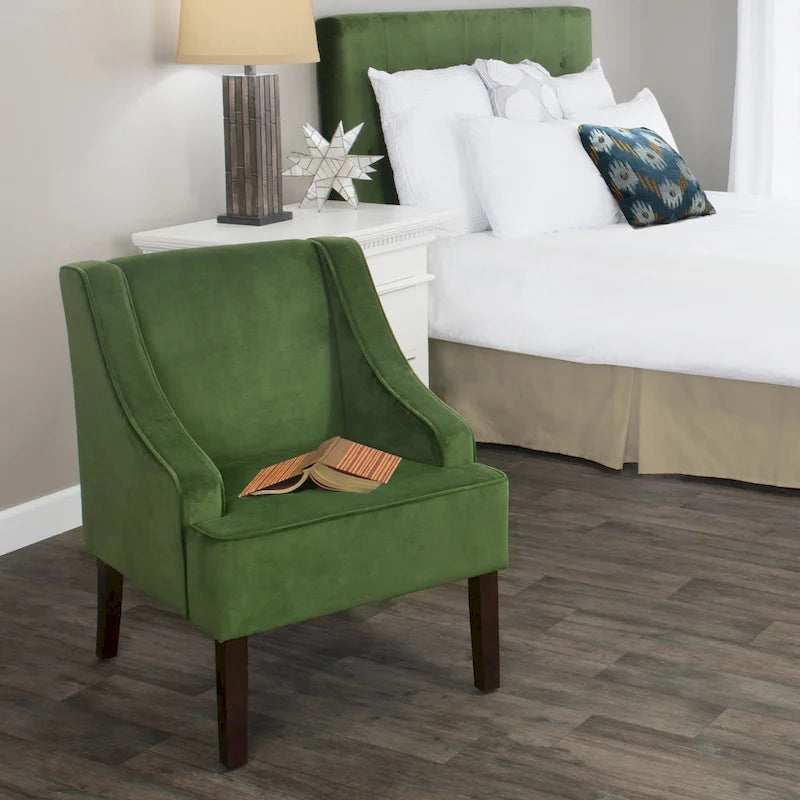 Porch & Den Lyric Velvet Swoop Arm Accent Chair
