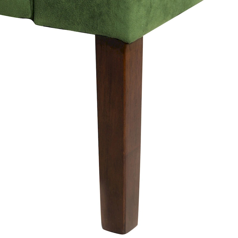 Fauteuil d'appoint individuel en velours vert avec accoudoirs incurvés