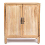 Armoire de rangement 2 portes, bois naturel et blanc, assemblage par 1 personne