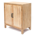 Armoire de rangement 2 portes, bois naturel et blanc, assemblage par 1 personne