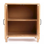 Armoire de rangement 2 portes, bois naturel et blanc, assemblage par 1 personne