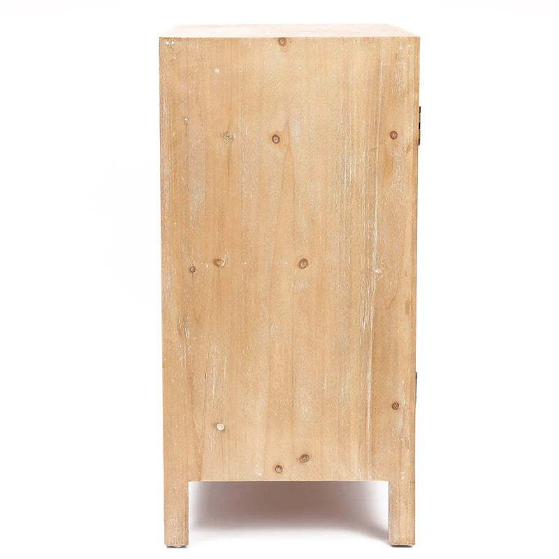 Armoire de rangement 2 portes, bois naturel et blanc, assemblage par 1 personne