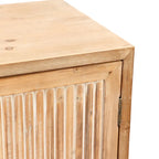 Armoire de rangement 2 portes, bois naturel et blanc, assemblage par 1 personne