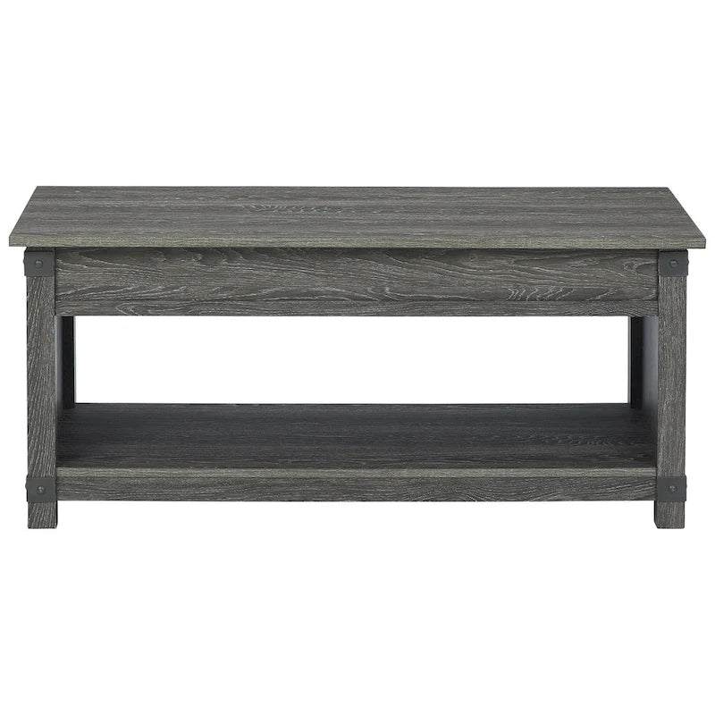 Table basse relevable effet bois marron, 44L x 20P x 19H po.