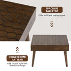 Table basse carrée marron avec motif alvéolé | 24L x 24P x 15,3H