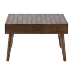Table basse carrée marron avec motif alvéolé | 24L x 24P x 15,3H