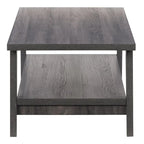 Table basse gris foncé moderne du milieu du siècle avec étagère de rangement