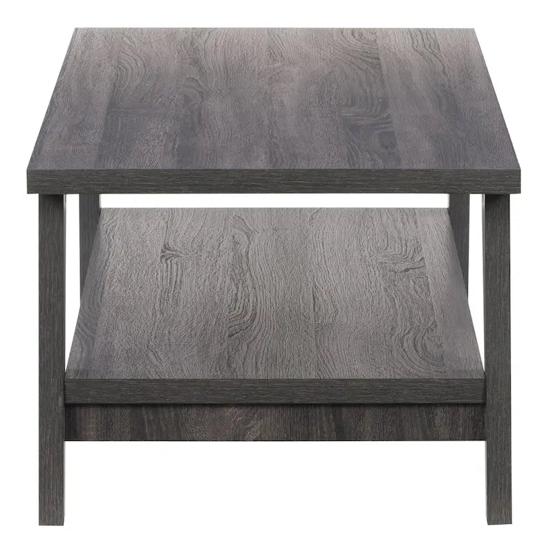 Table basse gris foncé moderne du milieu du siècle avec étagère de rangement