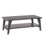 Table basse gris foncé moderne du milieu du siècle avec étagère de rangement