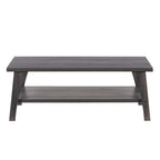 Table basse gris foncé moderne du milieu du siècle avec étagère de rangement