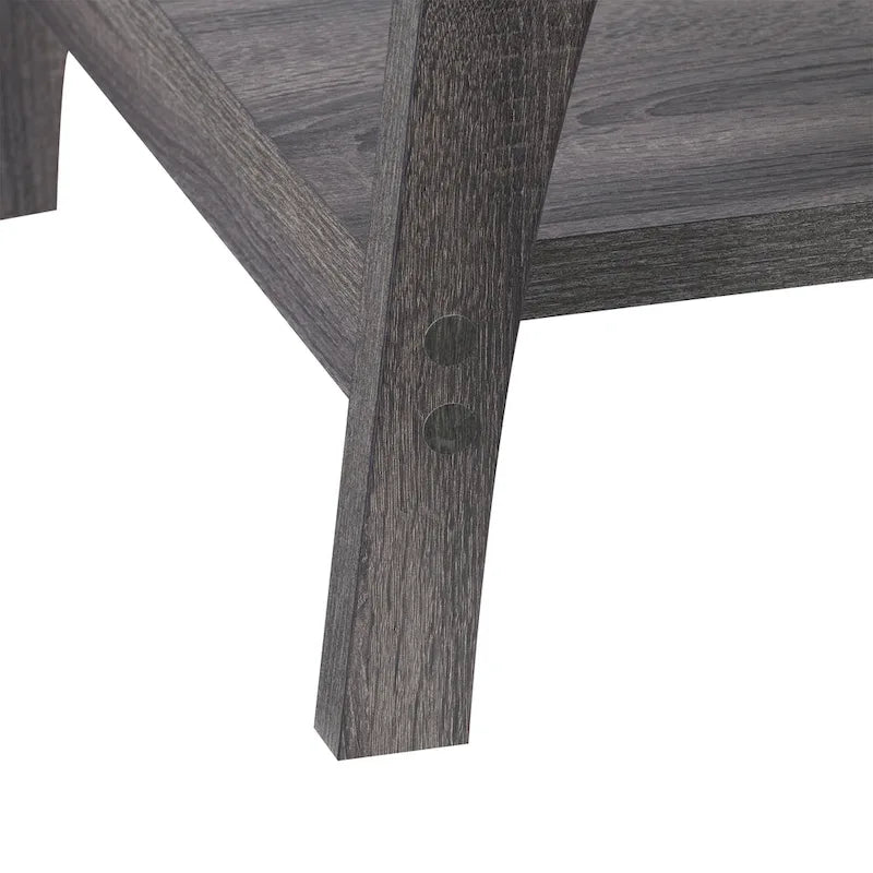 Table basse gris foncé moderne du milieu du siècle avec étagère de rangement