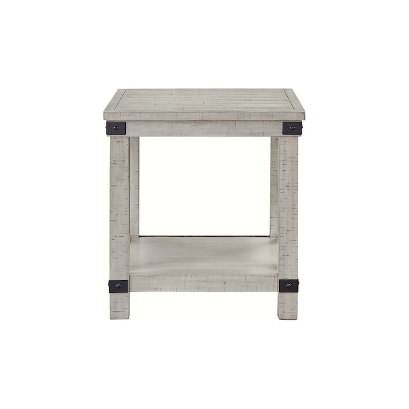 Table d'appoint rectangulaire en bois blanc antique, 24 larg. x 26 prof. x 25 haut.