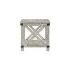 Table d'appoint rectangulaire en bois blanc antique, 24 larg. x 26 prof. x 25 haut.