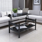 Table basse relevable en verre noir, 1 personne