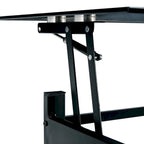 Table basse relevable en verre noir, 1 personne