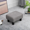Ottoman rectangulaire en lin gris – Siège simple / Repose-pieds
