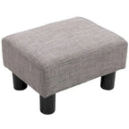 Ottoman rectangulaire en lin gris – Siège simple / Repose-pieds