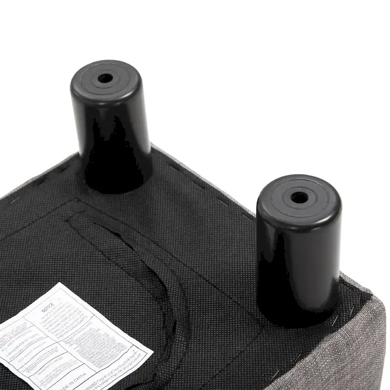 Ottoman rectangulaire en lin gris – Siège simple / Repose-pieds