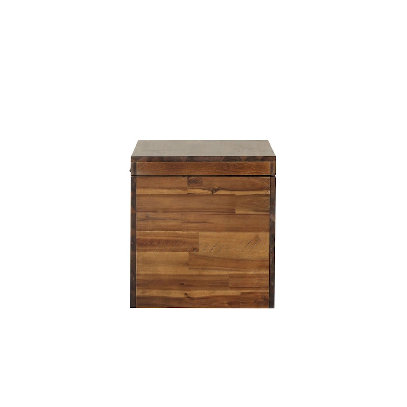 Coffre de rangement en bois d'acacia marron foncé, 1 place