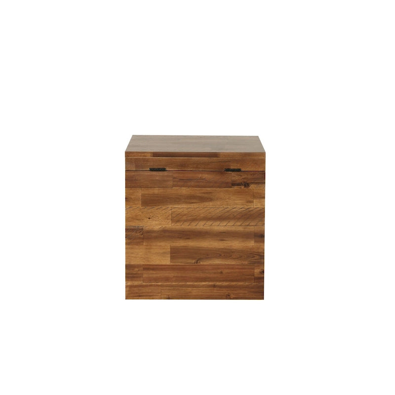 Coffre de rangement en bois d'acacia marron foncé, 1 place