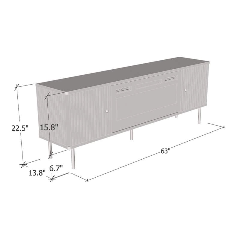 Meuble TV avec cheminée électrique noir/blanc mat – 63"