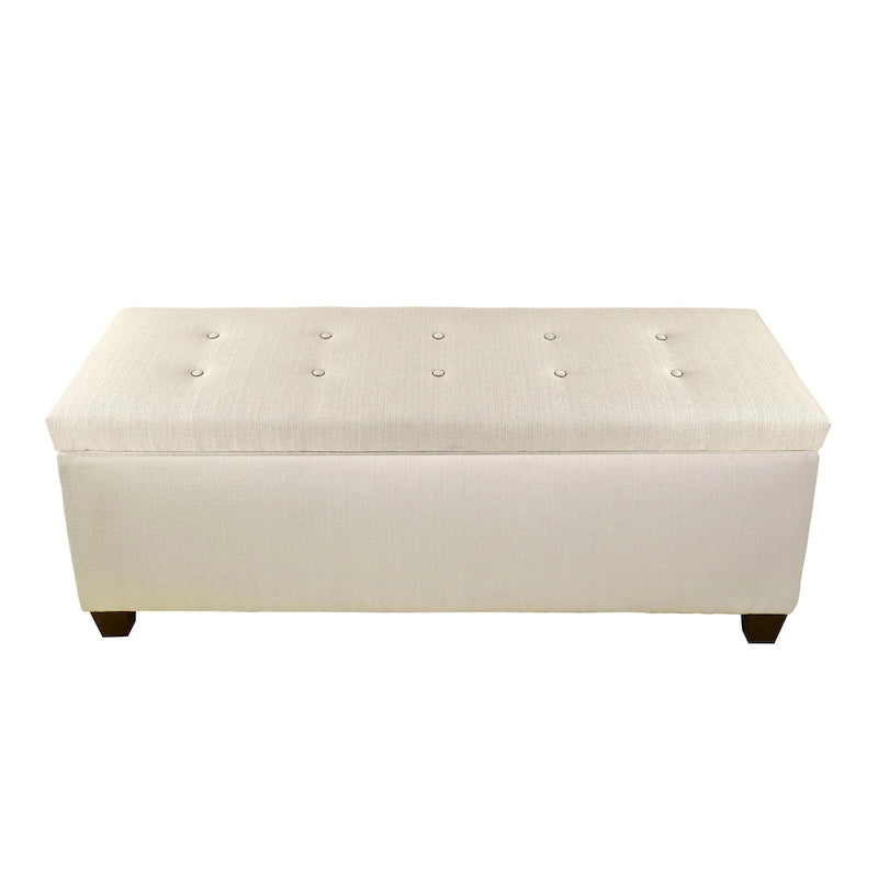 Banc de rangement pour chaussures capitonné beige, 1 place